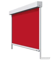 Rotes Rollobild mit Aluminiumkassette
